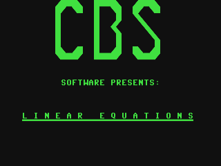 Success with Algebra Linear Equations title screen for Commodore 64